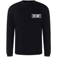 K9 UNIT Mens Sweatshirt In Black With White Logos