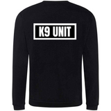 K9 UNIT Mens Sweatshirt In Black With White Logos