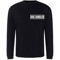 DOG HANDLER Mens Sweatshirt In black With White Logos