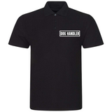 DOG HANDLER Mens Polo Shirt In Black With White Logos