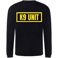 K9 UNIT Mens Sweatshirt In Black With Yellow Logos