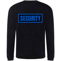 SECURITY Mens Sweatshirt In Black With Blue Logos