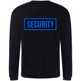 SECURITY Mens Sweatshirt In Black With Blue Logos