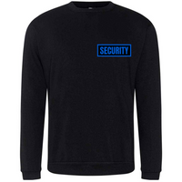 SECURITY Mens Sweatshirt In Black With Blue Logos