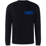 SECURITY Mens Sweatshirt In Black With Blue Logos