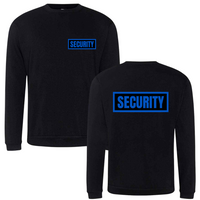 SECURITY Mens Sweatshirt In Black With Blue Logos