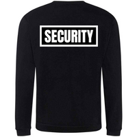 SECURITY Mens Sweatshirt In Black With White Logos