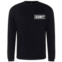 SECURITY Mens Sweatshirt In Black With White Logos