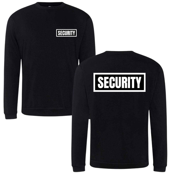 SECURITY Mens Sweatshirt In Black With White Logos