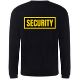 SECURITY Mens Sweatshirt In Black With Yellow Logos