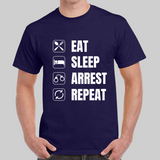 'Eat, Sleep, Arrest Repeat' Mens short sleeved T-Shirt