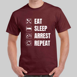 'Eat, Sleep, Arrest Repeat' Mens short sleeved T-Shirt