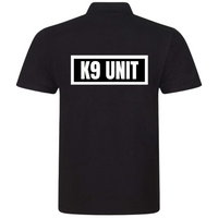 K9 UNIT Mens Polo Shirt In Black With White Logos