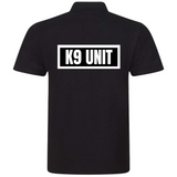 K9 UNIT Mens Polo Shirt In Black With White Logos