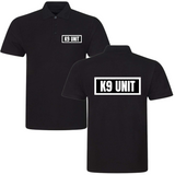 K9 UNIT Mens Polo Shirt In Black With White Logos