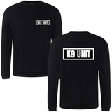 K9 UNIT Mens Sweatshirt In Black With White Logos