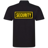 SECURITY Mens Polo Shirt In Black With Yellow Logos