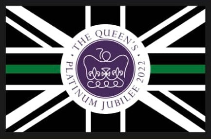 Thin Green Line Velcro Patch Queens Platinum Jubilee 2022  - Official Design