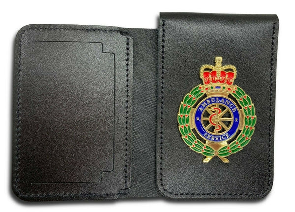 Ambulance Service ID / Card Leather Holder Wallet - First Responder, Paramedic EMT
