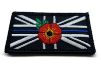 Thin Blue Line Poppy Velcro Patch