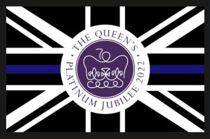 Thin Blue Line Velcro Patch Queens Platinum Jubilee 2022  - Official Design