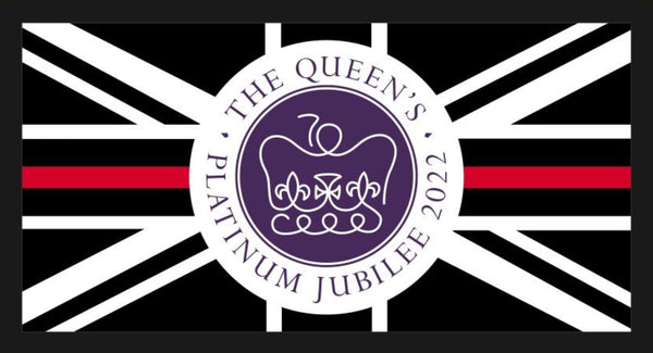 Thin Red Line Velcro Patch Queens Platinum Jubilee 2022 - 70mm x 38mm - Official Design