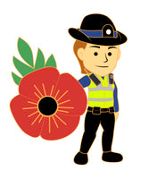 Female Police Community Support Officer (PCSO) Poppy Pin Badge