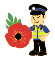 Male Police Community Support Officer (PCSO) Poppy Pin Badge