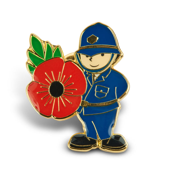 Male Police Officer Poppy Pin Badge