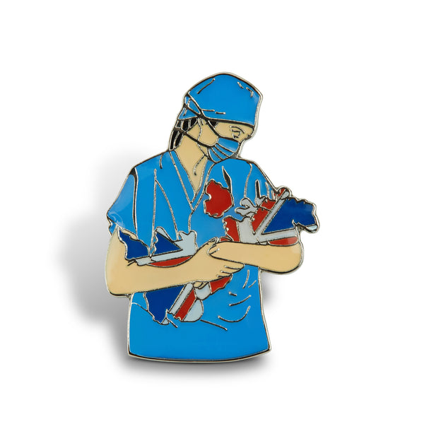 NHS Nurse Great Britain Pin Badge - Blue