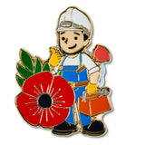 Plumber Poppy Pin Badge