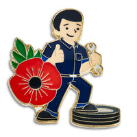 Mechanic Poppy Pin Badge