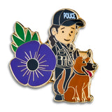Police Dog Handler (Female) Purple Poppy Pin Badge