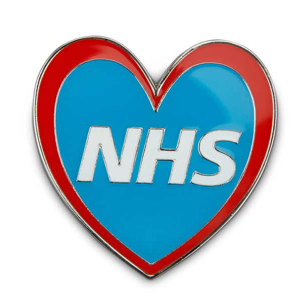 NHS Blue & Red Heart Pin Badge