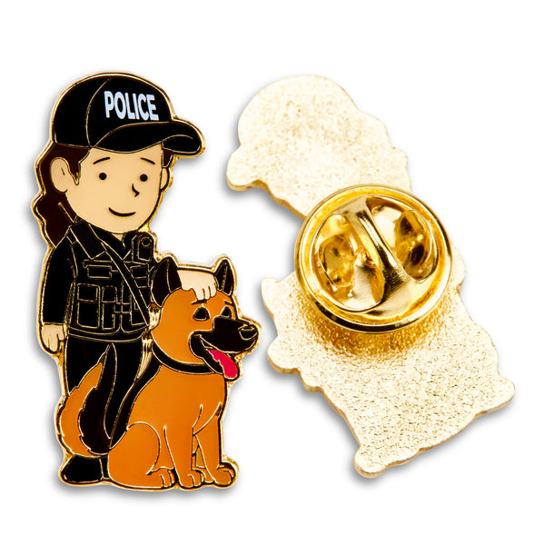 Female Police Dog Handler Pin Badge