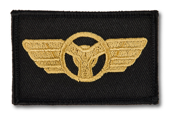 Gold Driving Wings Velcro Patch