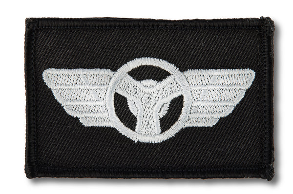 Silver Driving Wings Velcro Patch