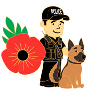Police Dog Handler (Male) Poppy Pin Badge