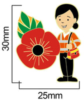 Post Female Poppy Pin Badge
