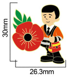 Post Man Poppy Pin Badge