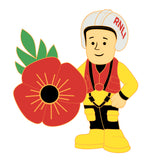 RNLI Life Guard Lifeboat Rescue Poppy Pin Badge