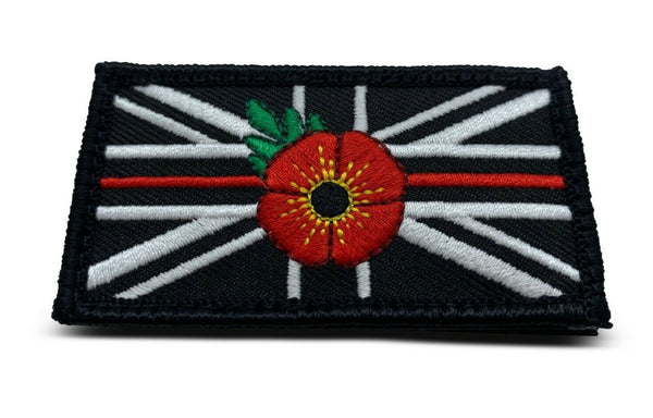 Thin Red Line Poppy Velcro Patch