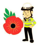 Police Roads Policing / Traffic Officer (Female) Poppy Pin Badge