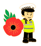 Police Roads Policing / Traffic Officer (Male) Poppy Pin Badge
