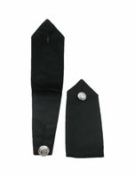 Black Police Security Met Style Chrome Button On Shirt Epaulettes Collar Numbers