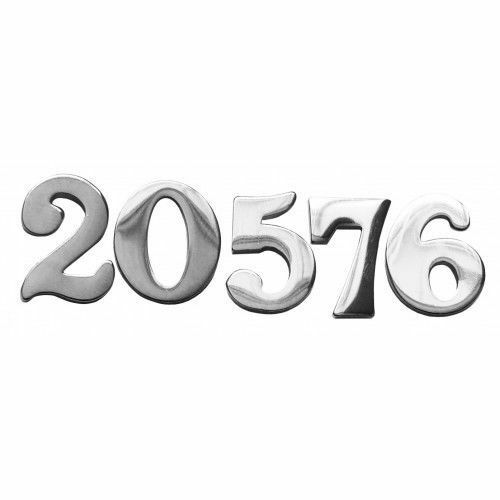 Small or Large Police Chrome Numbers Pin Back 0 - 9 Epaulettes