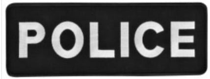 Small or Large Velcro Police Badge in Black